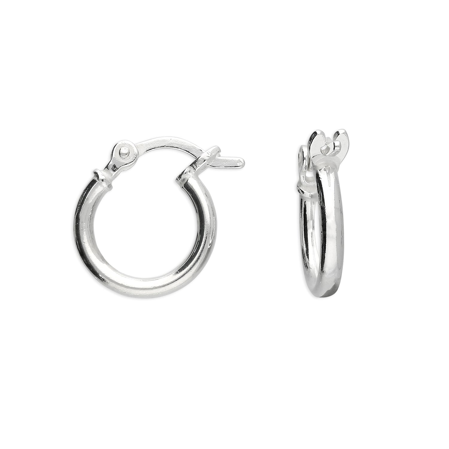 Sterling Silver Sleeper Creole-Hinged Huggie Hoop Earrings