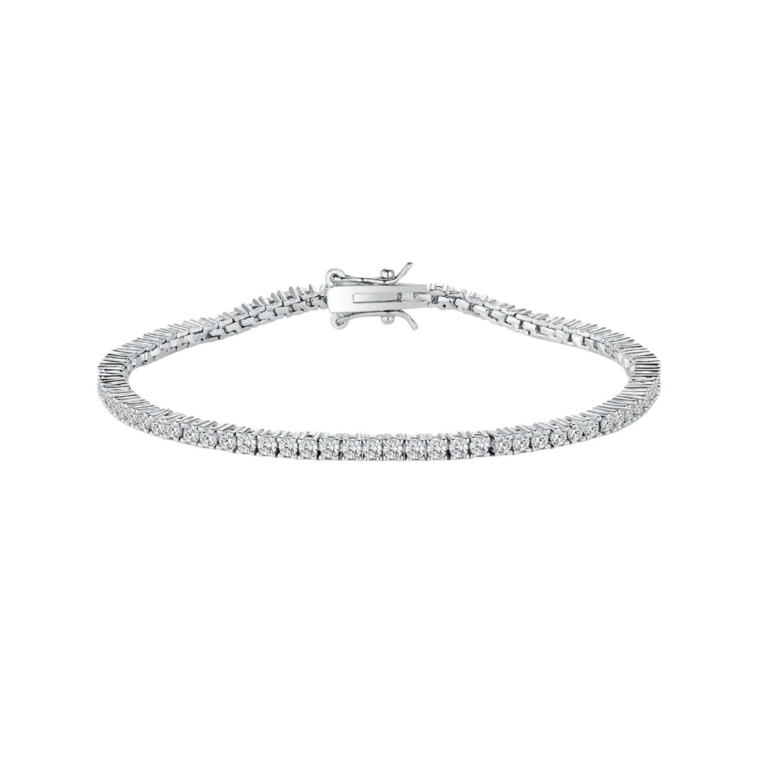 Sterling Silver 2Mm Fine Tennis Bracelet
