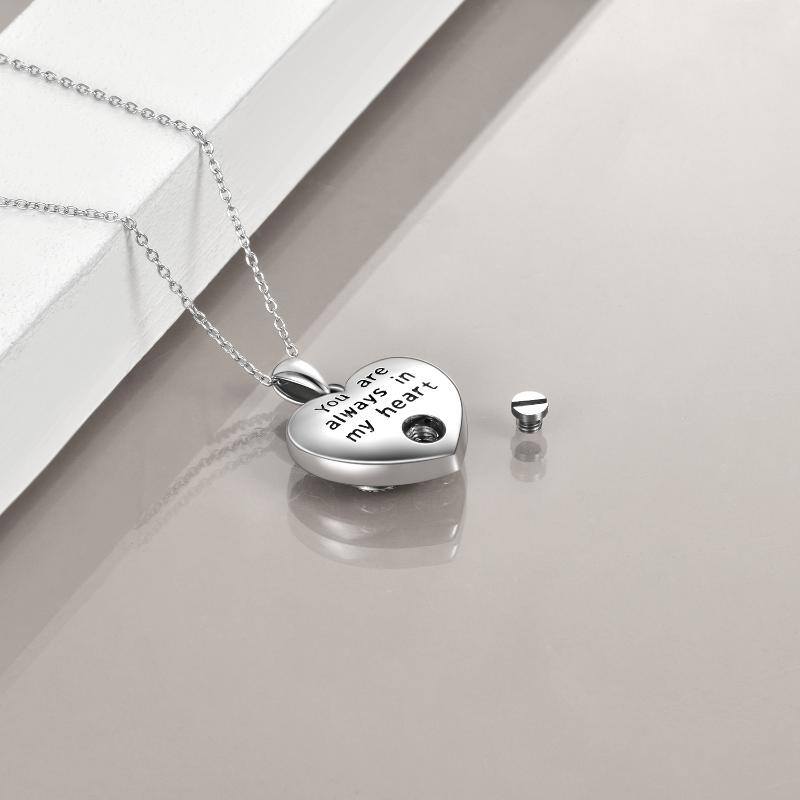 Sterling Silver Butterfly Abalone Shellfish Heart Urn Necklace For Ashes With Engraved Word For Women