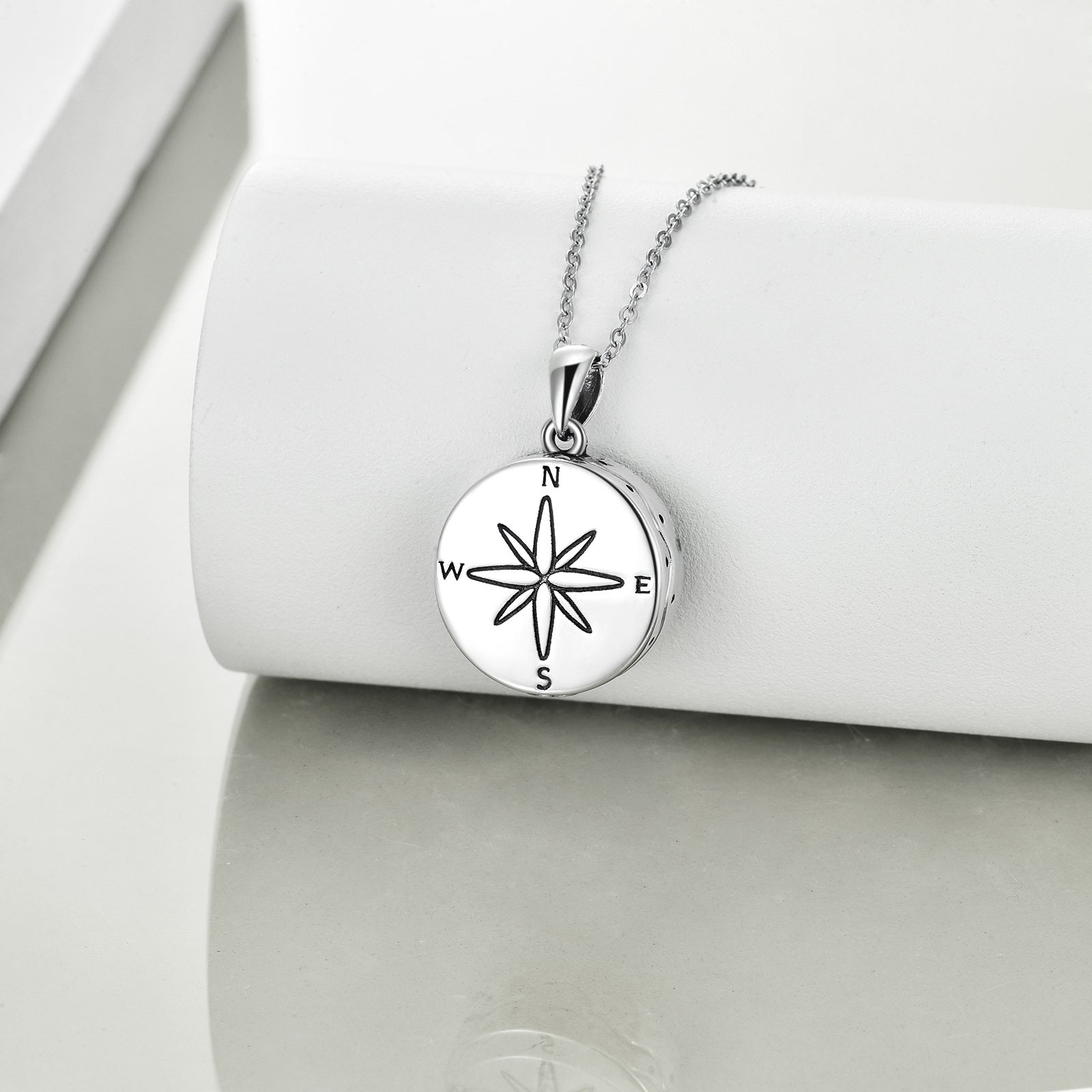 Sterling Silver Abalone Shellfish Compass & Celtic Knot Urn Necklace for Ashes