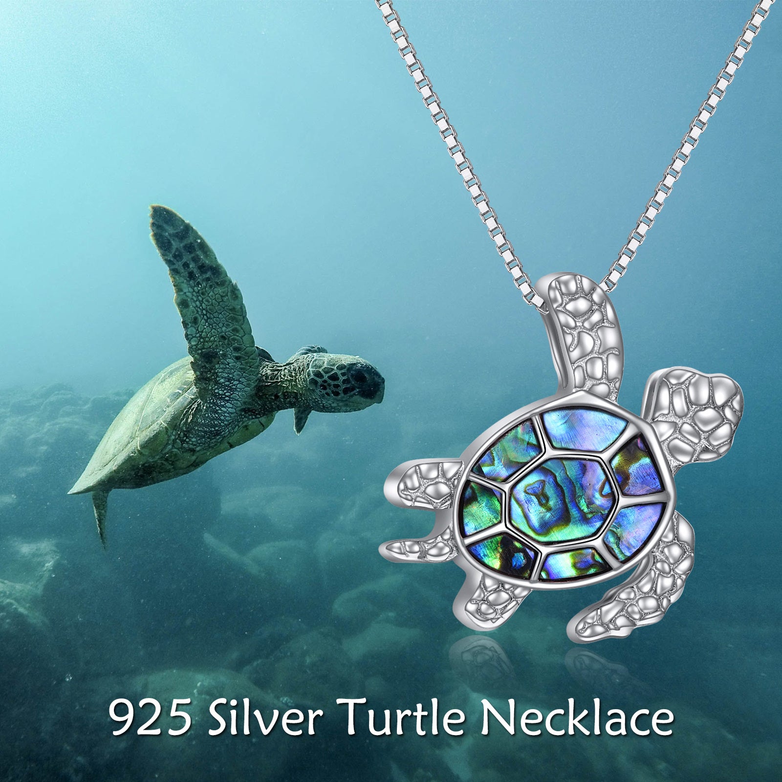 Sterling Silver Abalone Shellfish Sea Turtle Urn Necklace for Ashes