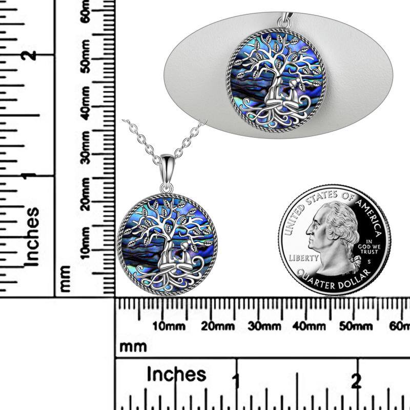 Sterling Silver Abalone Shellfish Tree Of Life & Sisters Pendant Necklace