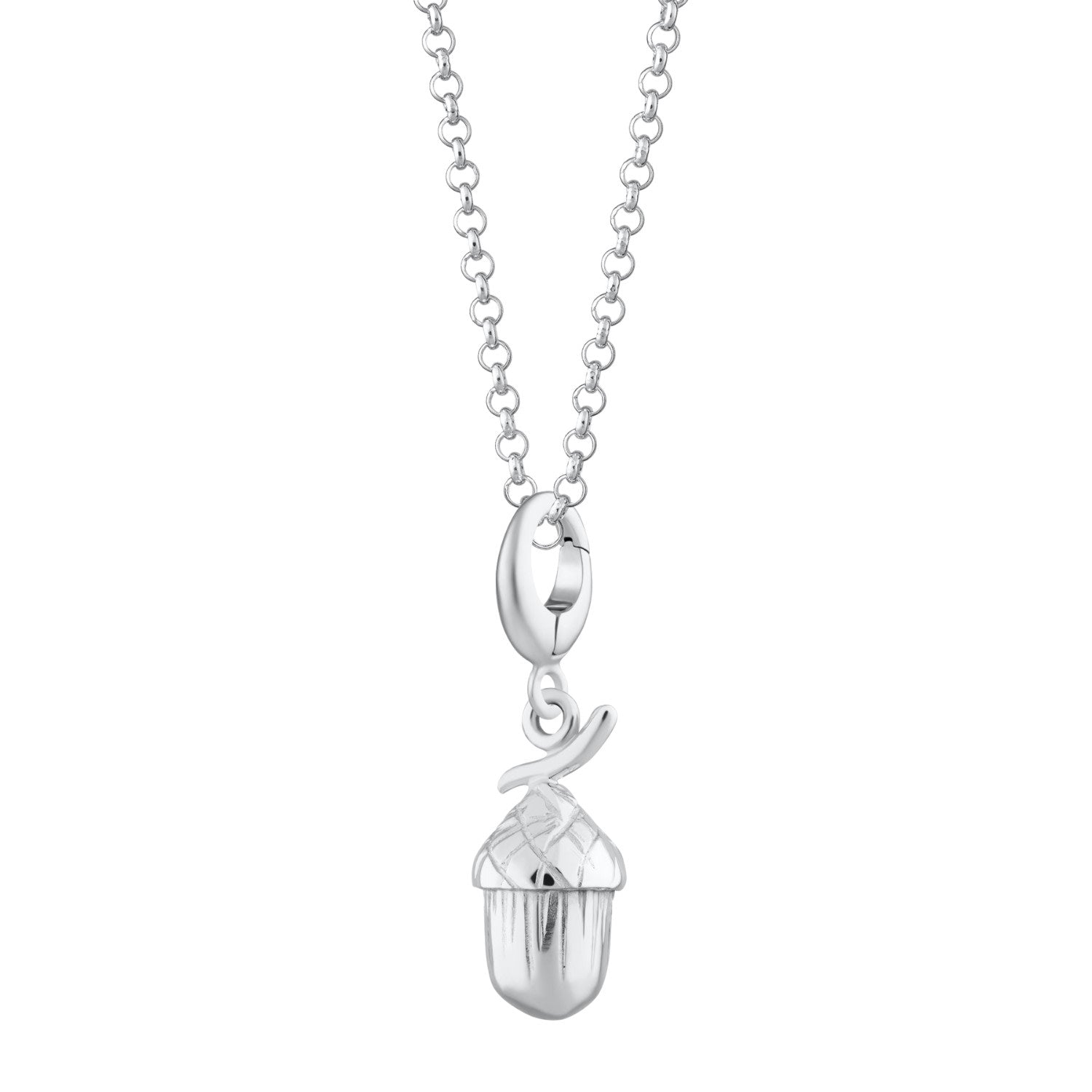 Sterling Silver Acorn Charm Necklace