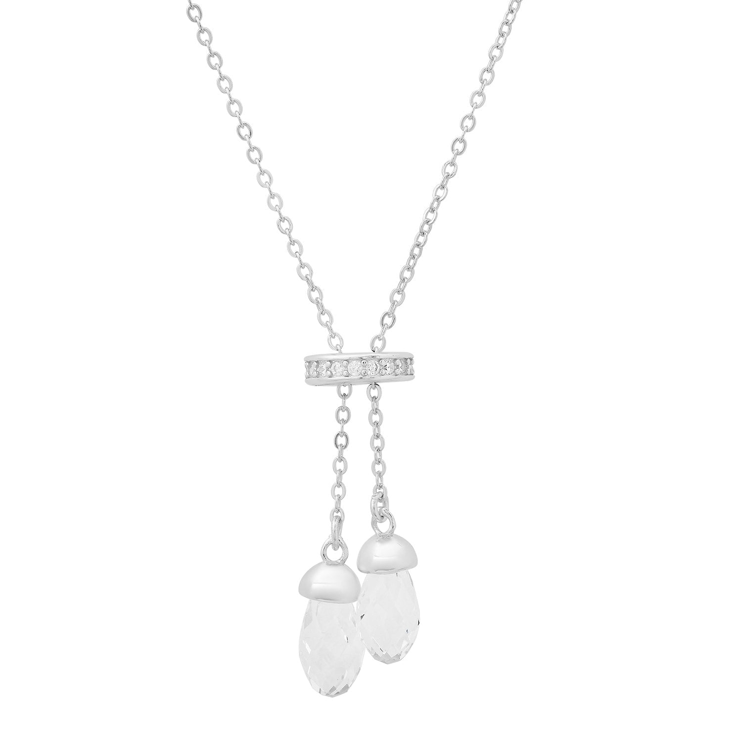 Sterling Silver Adjustable Tassel Lariat Necklace