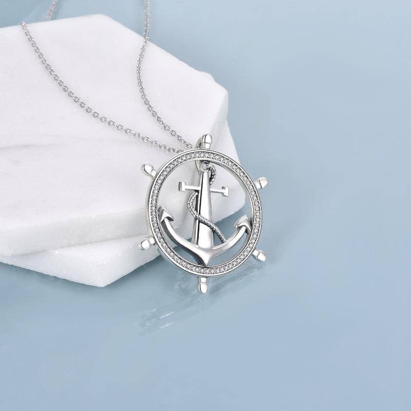 Sterling Silver Anchor Pendant Necklace