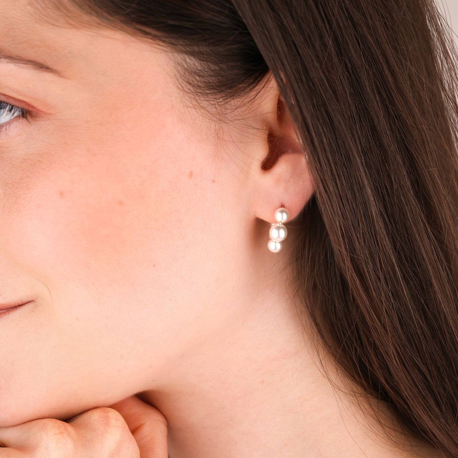 Sterling Silver And Pearls Hoop Earrings