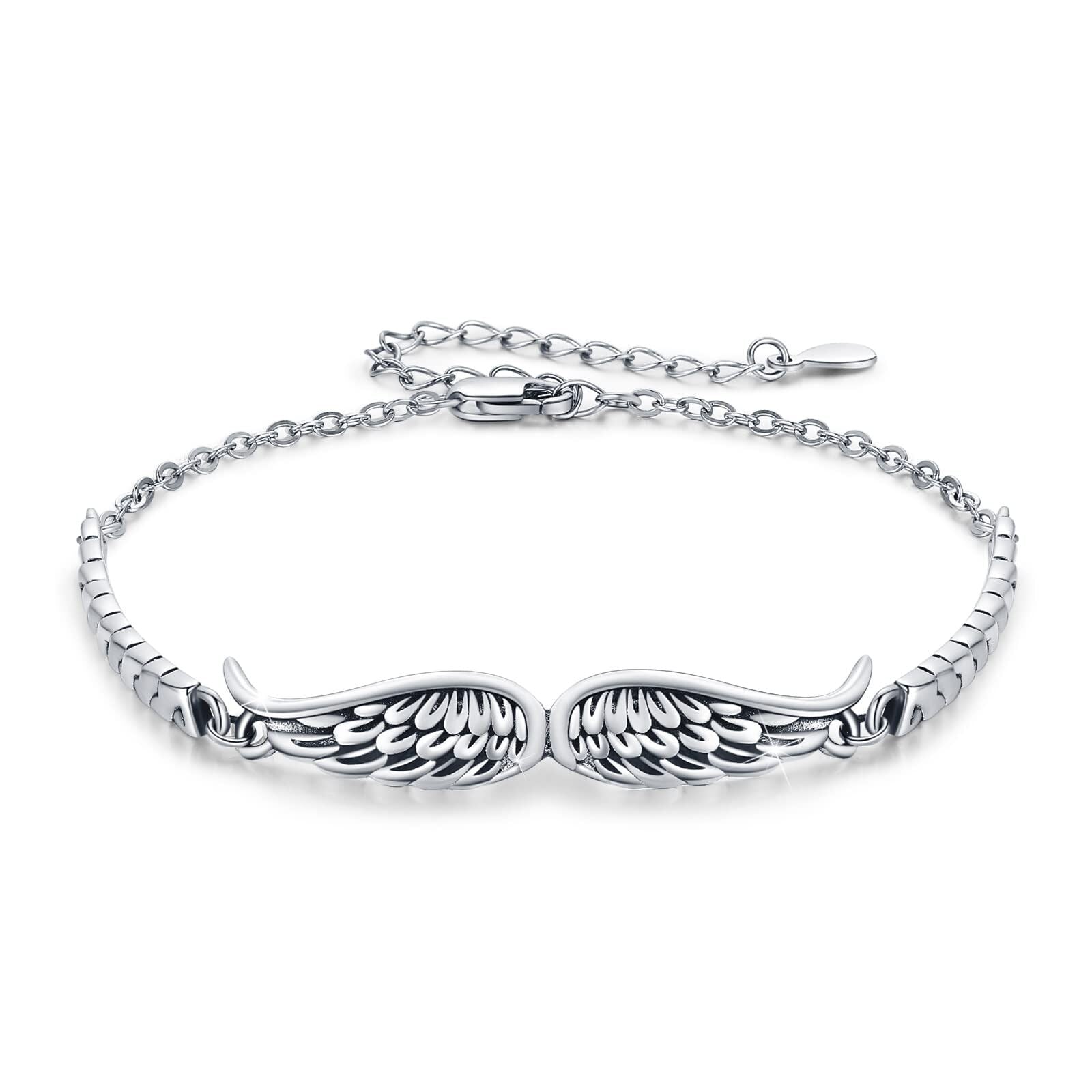 Sterling Silver Angel Wings Charm Bracelet
