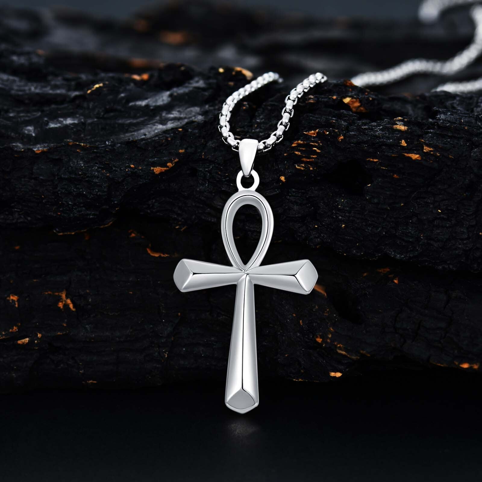 Sterling Silver Ankh Pendant Necklace