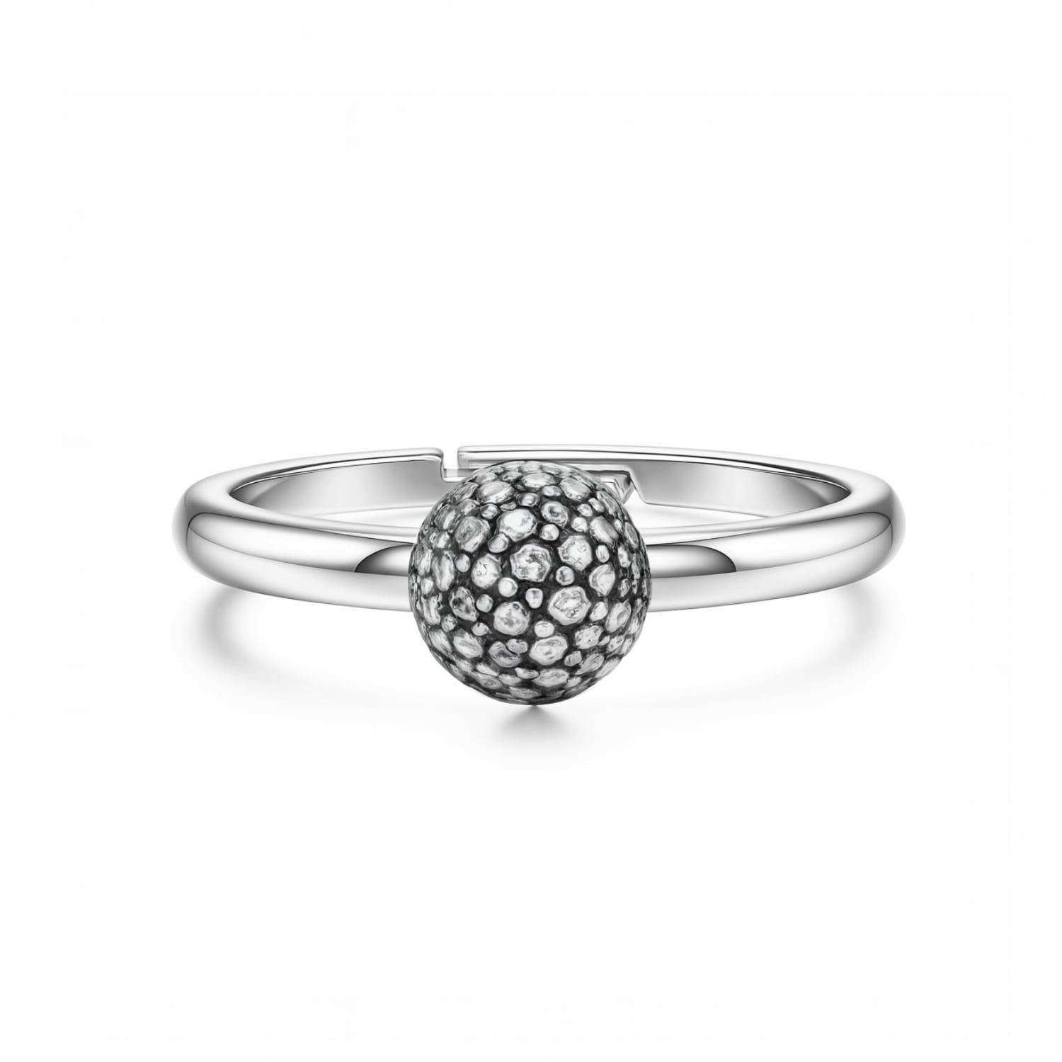 Sterling Silver Ball Ring – Minimal, Adjustable, Elegant - Unaloe Handmade Ring For Women