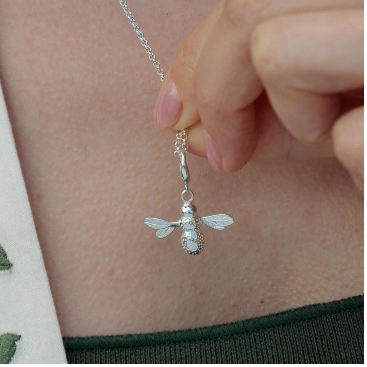 Sterling Silver Bee Charm Necklace