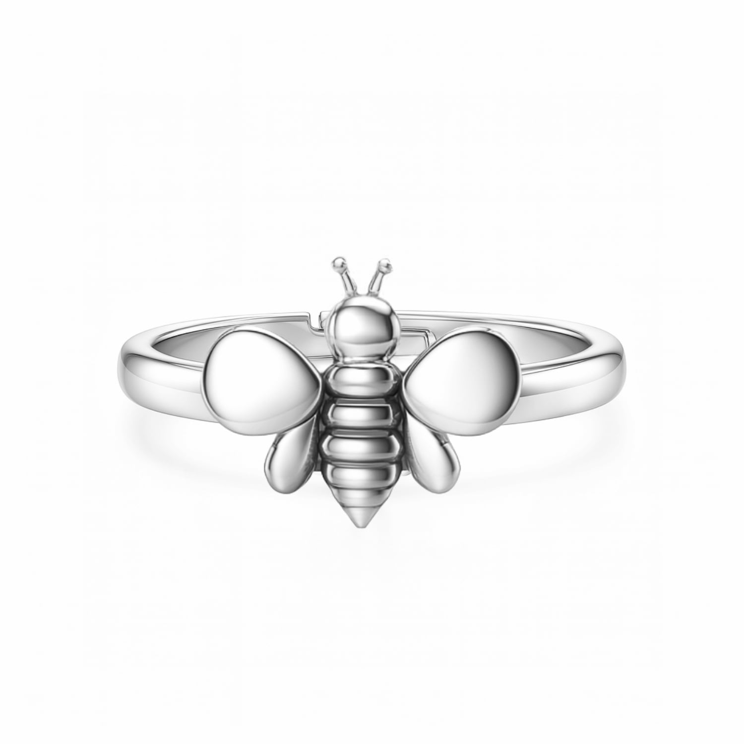 Sterling Silver Bee Ring – Nature-Inspired And Adjustable - Unaloe Handmade Ring For Women