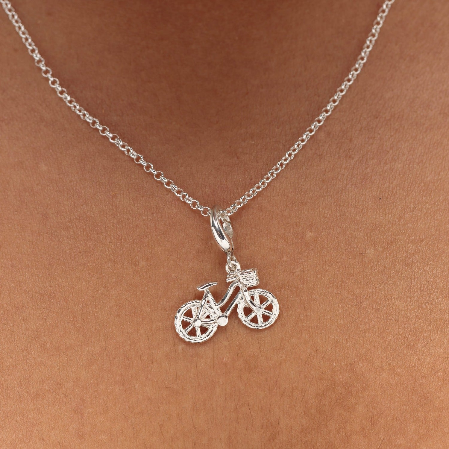 Sterling Silver Bicycle Charm Necklace