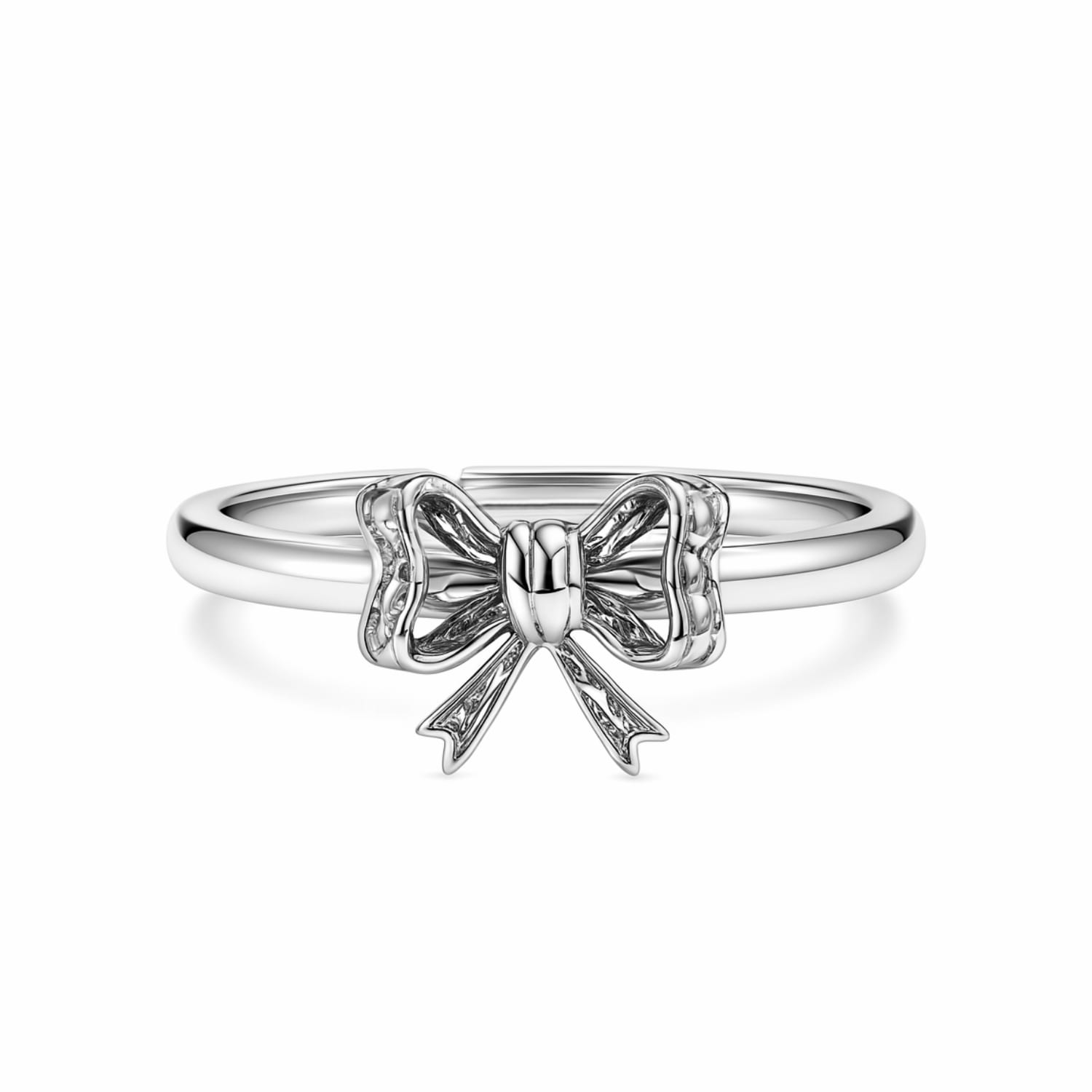 Sterling Silver Bow Ring – Romantic, Elegant, Adjustable - Unaloe Handmade Ring For Women