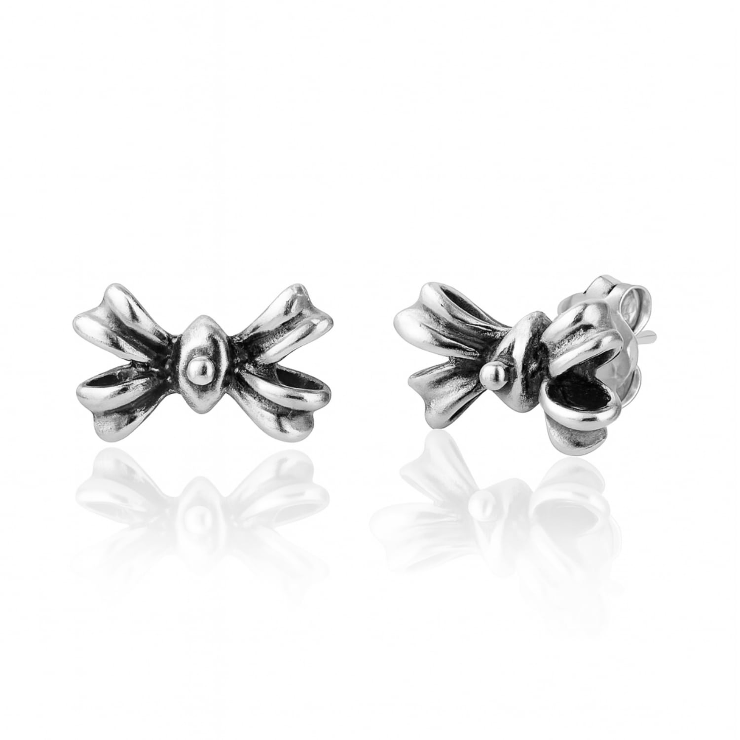 Sterling Silver Bow Stud Earrings – Also Perfect For Second Piercing - Unaloe Jewellery For Women