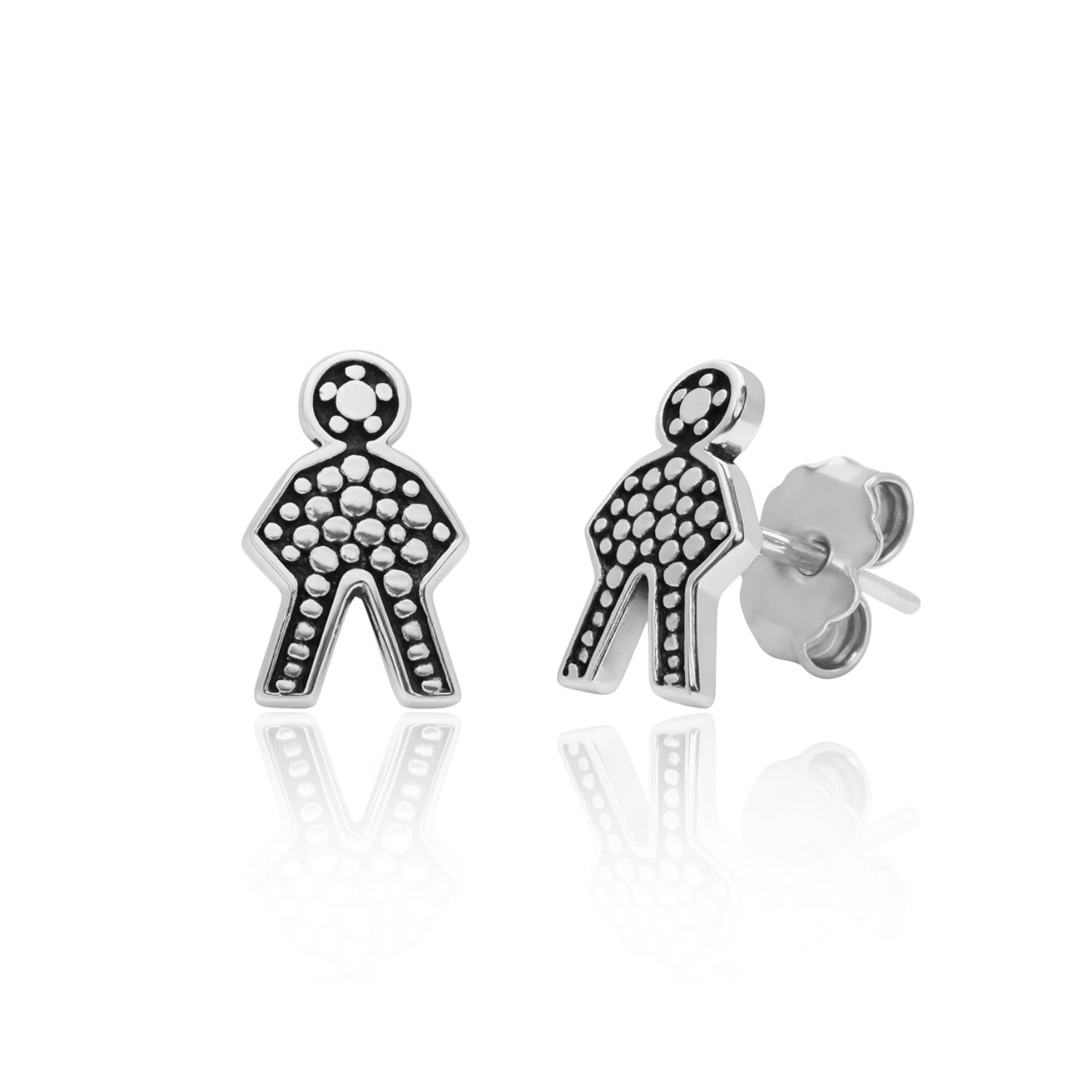 Sterling Silver Boy Stud Earrings – Symbol Of Family And Love Bonds – Meaningful Gift – Unaloe Jewellery For Women