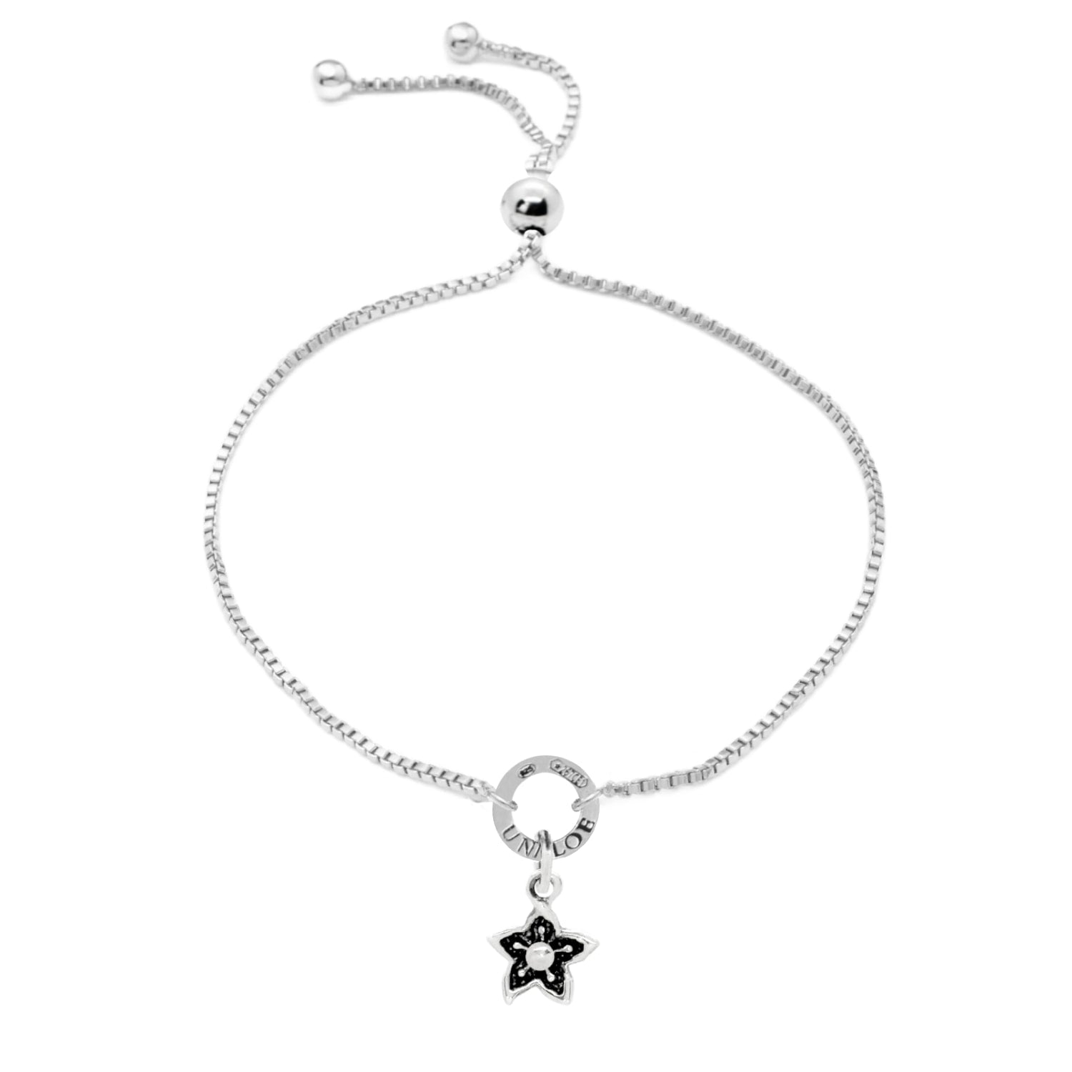 Sterling Silver Bracelet With Marine Flower