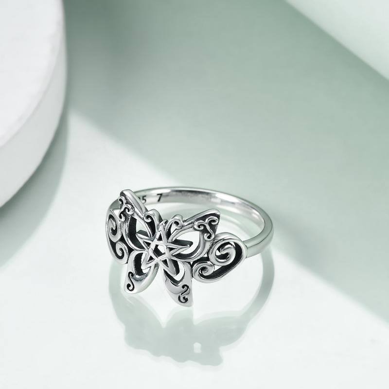 Sterling Silver Butterfly & Celtic Knot Ring