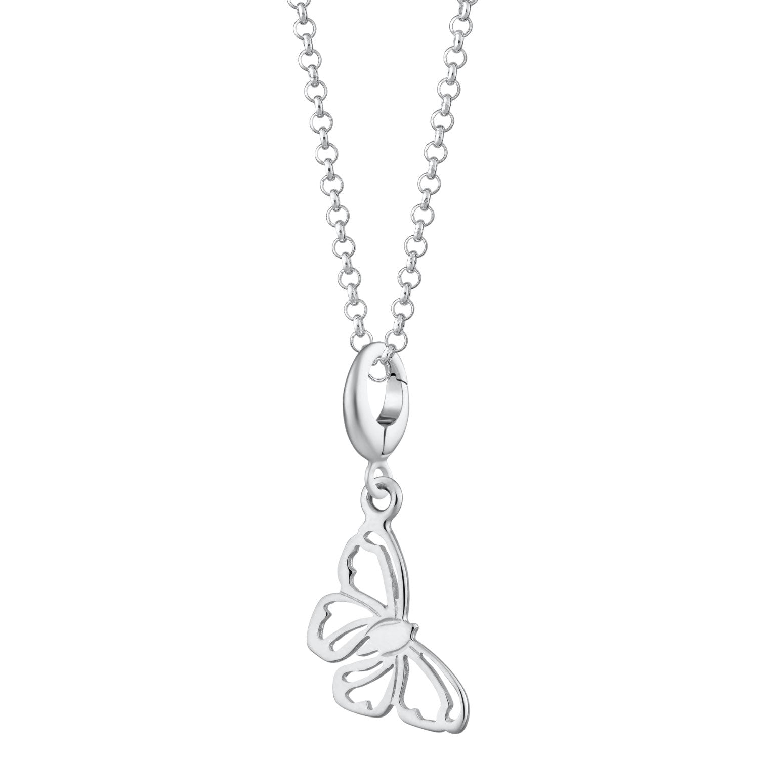 Sterling Silver Butterfly Charm Necklace