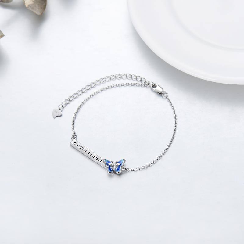Sterling Silver Butterfly Identification Bracelet