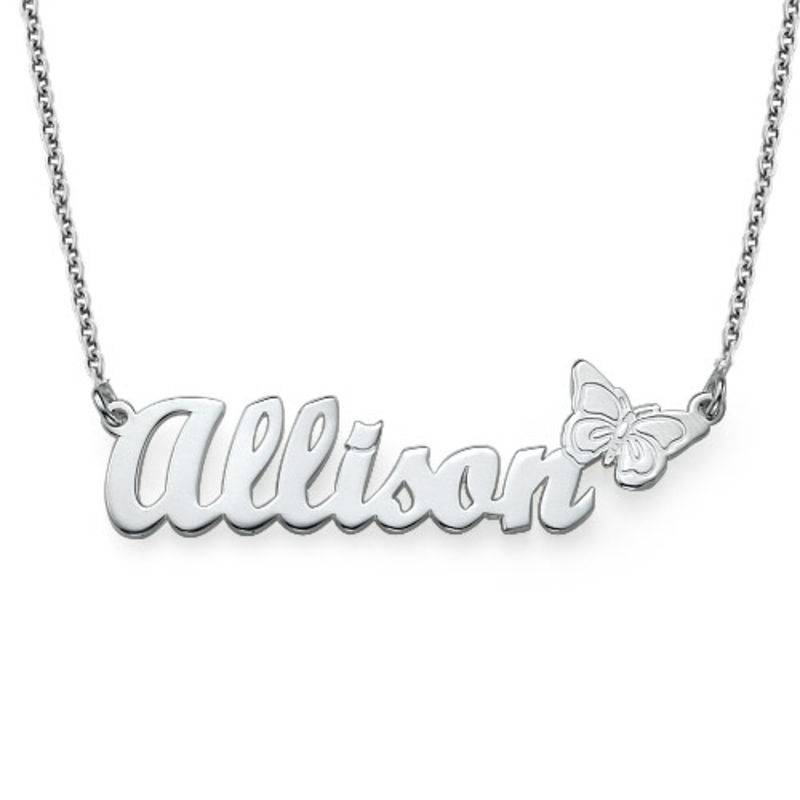 Kids Jewelry - Sterling Silver Butterfly Name Necklace