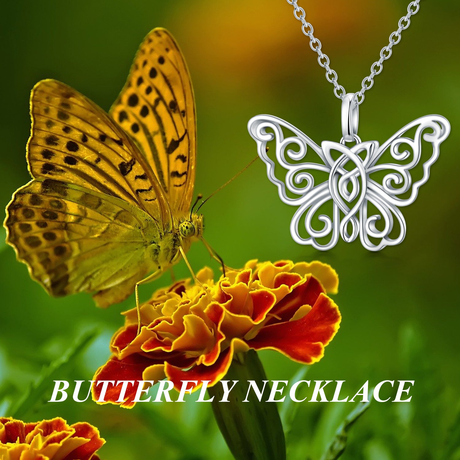 Sterling Silver Butterfly Pendant Necklace