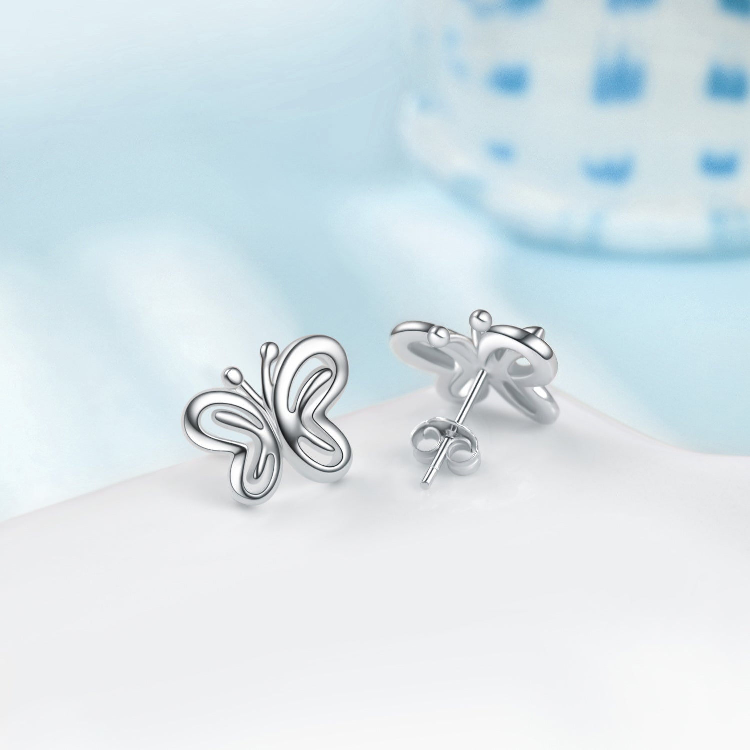 Sterling Silver Butterfly Stud Earrings