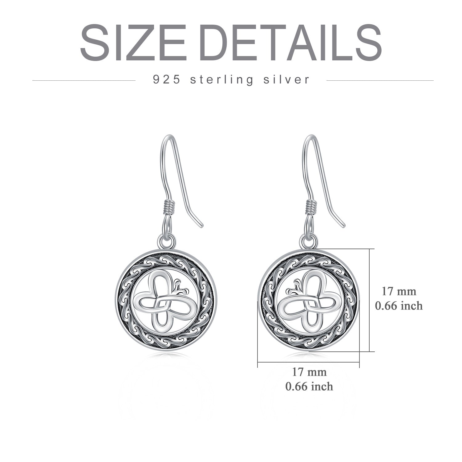 Sterling Silver Butterfly & Celtic Spiral Knot Drop Earrings