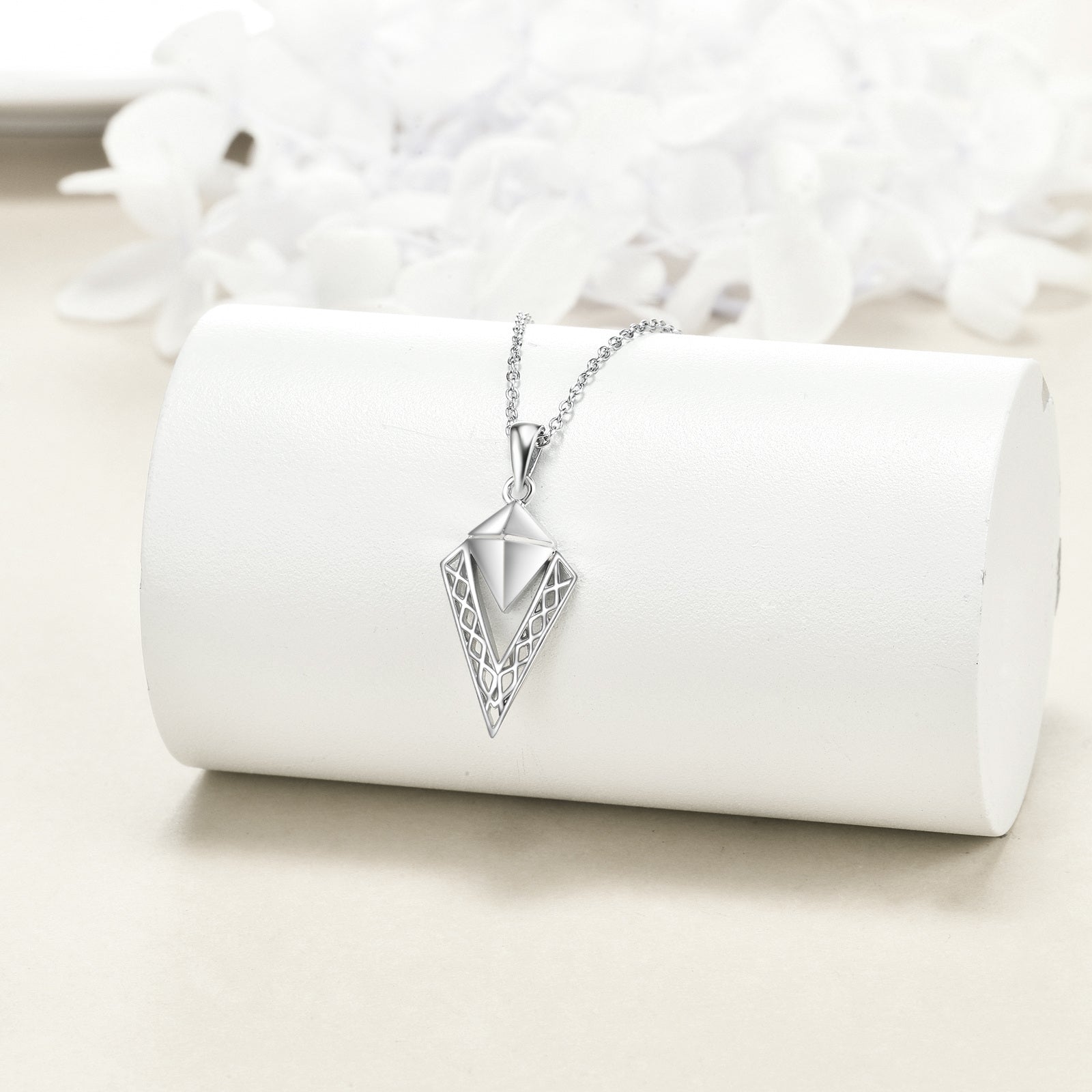 Sterling Silver Celtic Knot Diamond Shaped Urn Necklace for Ashes