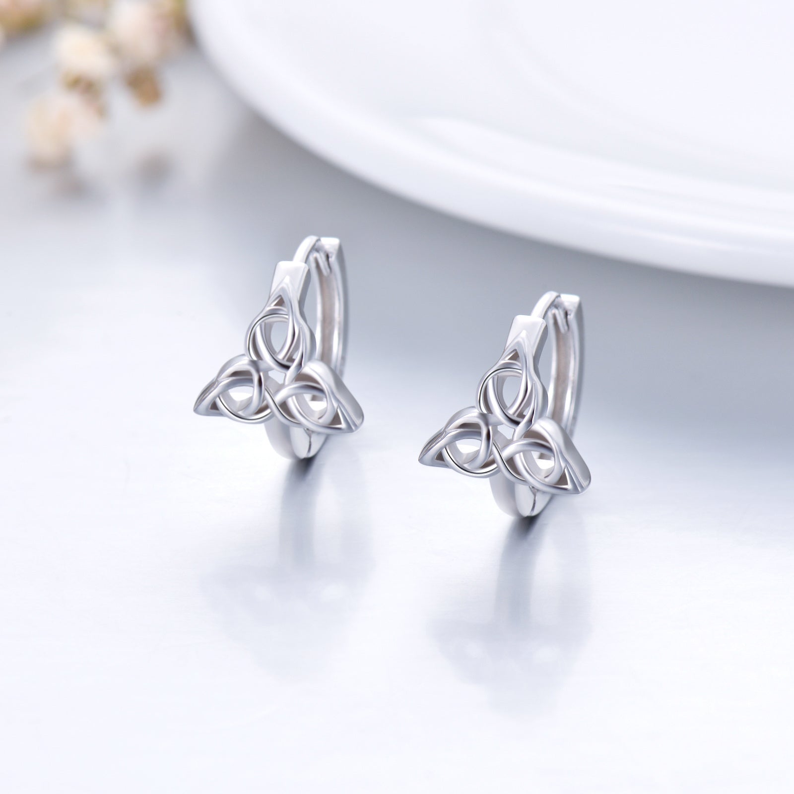 Sterling Silver Celtic Knot Hoop Earrings