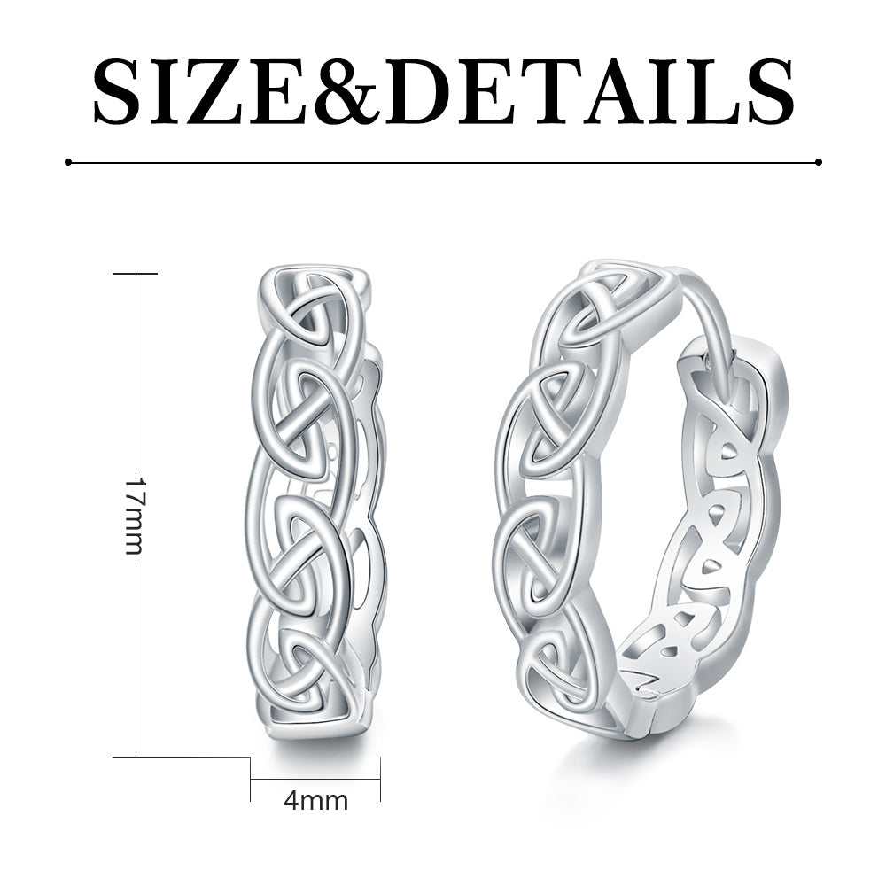 Sterling Silver Celtic Knot Hoop Earrings