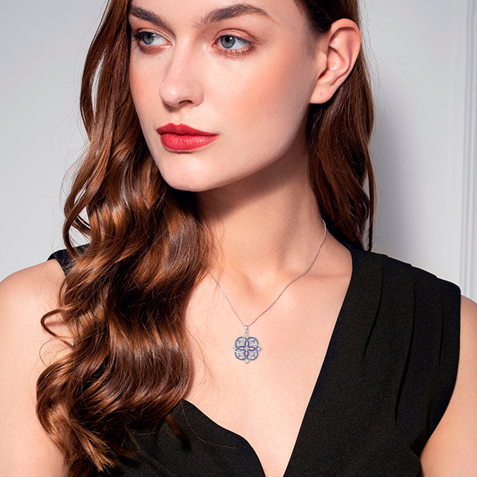 Sterling Silver Cubic Zirconia Celtic Knot Pendant Necklace