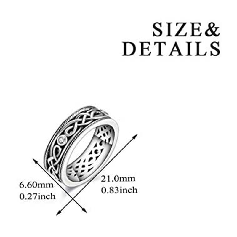 Sterling Silver Cubic Zirconia Celtic Knot Ring