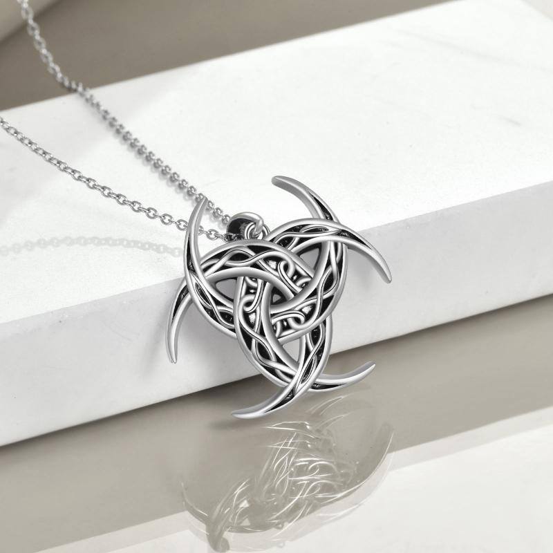 Sterling Silver Celtic Knot & Viking Rune Pendant Necklace