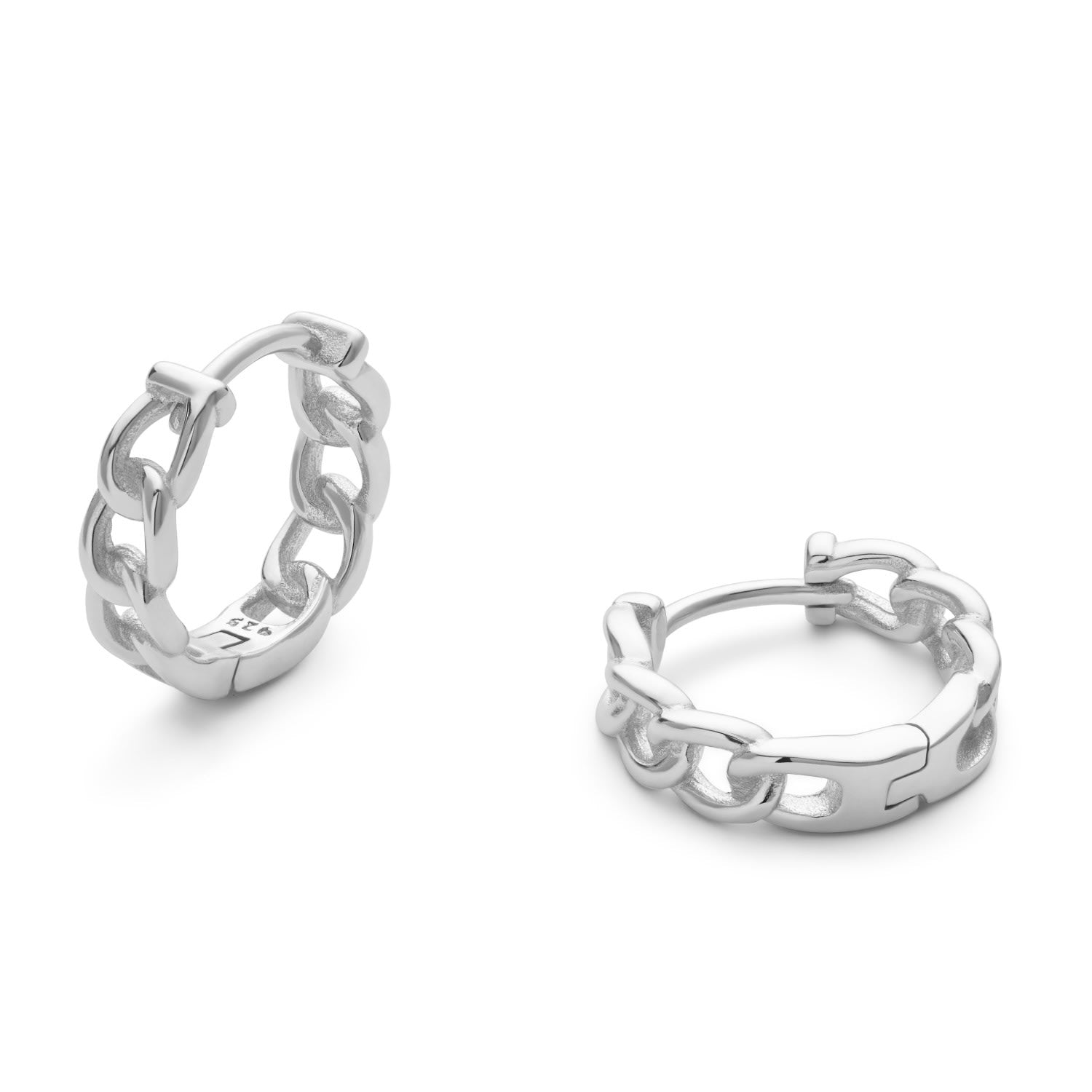 Sterling Silver Chain Hoops