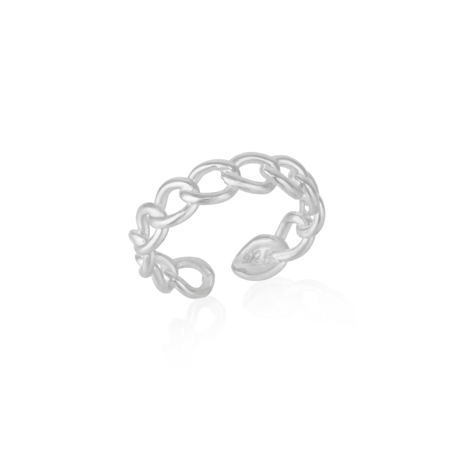Sterling Silver Chain Ring - Silver