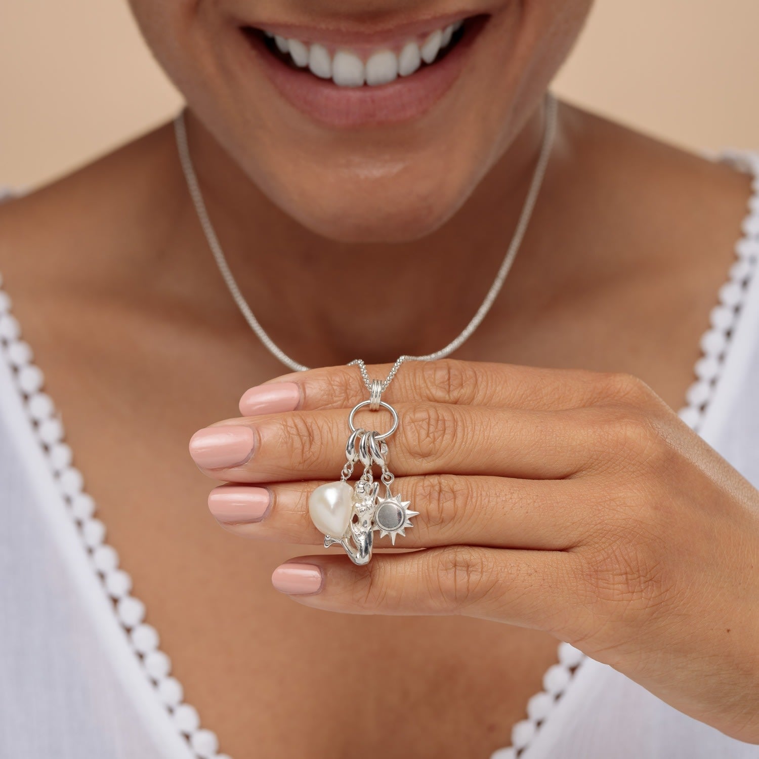 Sterling Silver Charm Capture Necklace