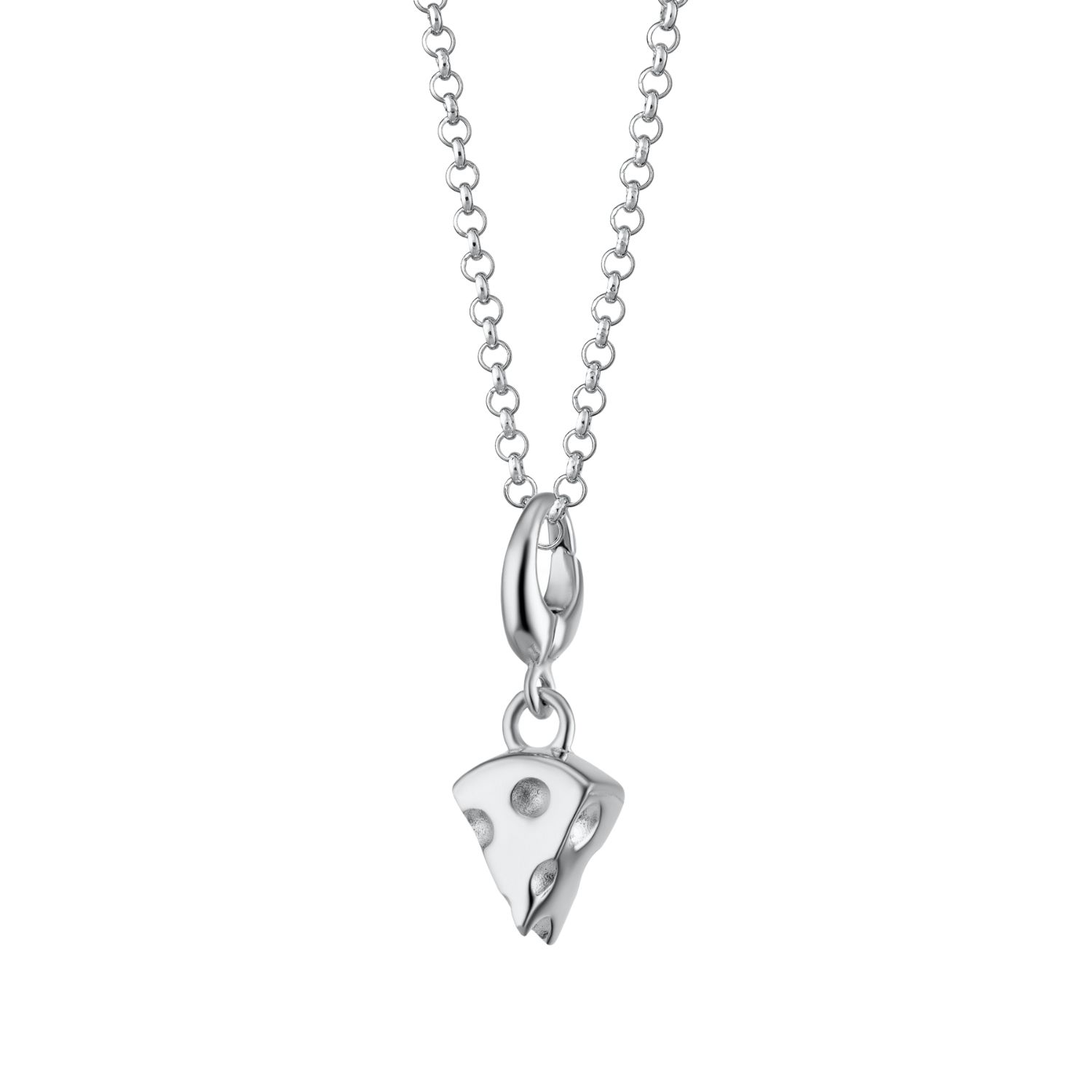 Sterling Silver Cheese Slice Charm Necklace