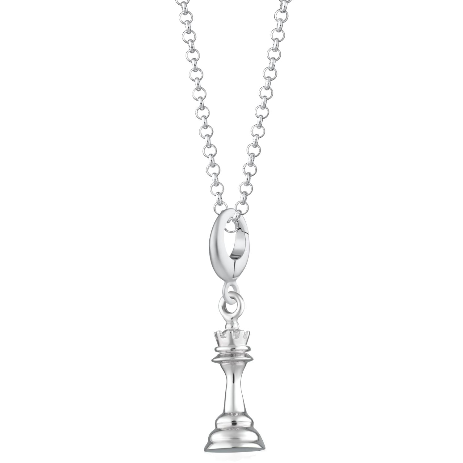 Sterling Silver Chess Piece Charm Necklace