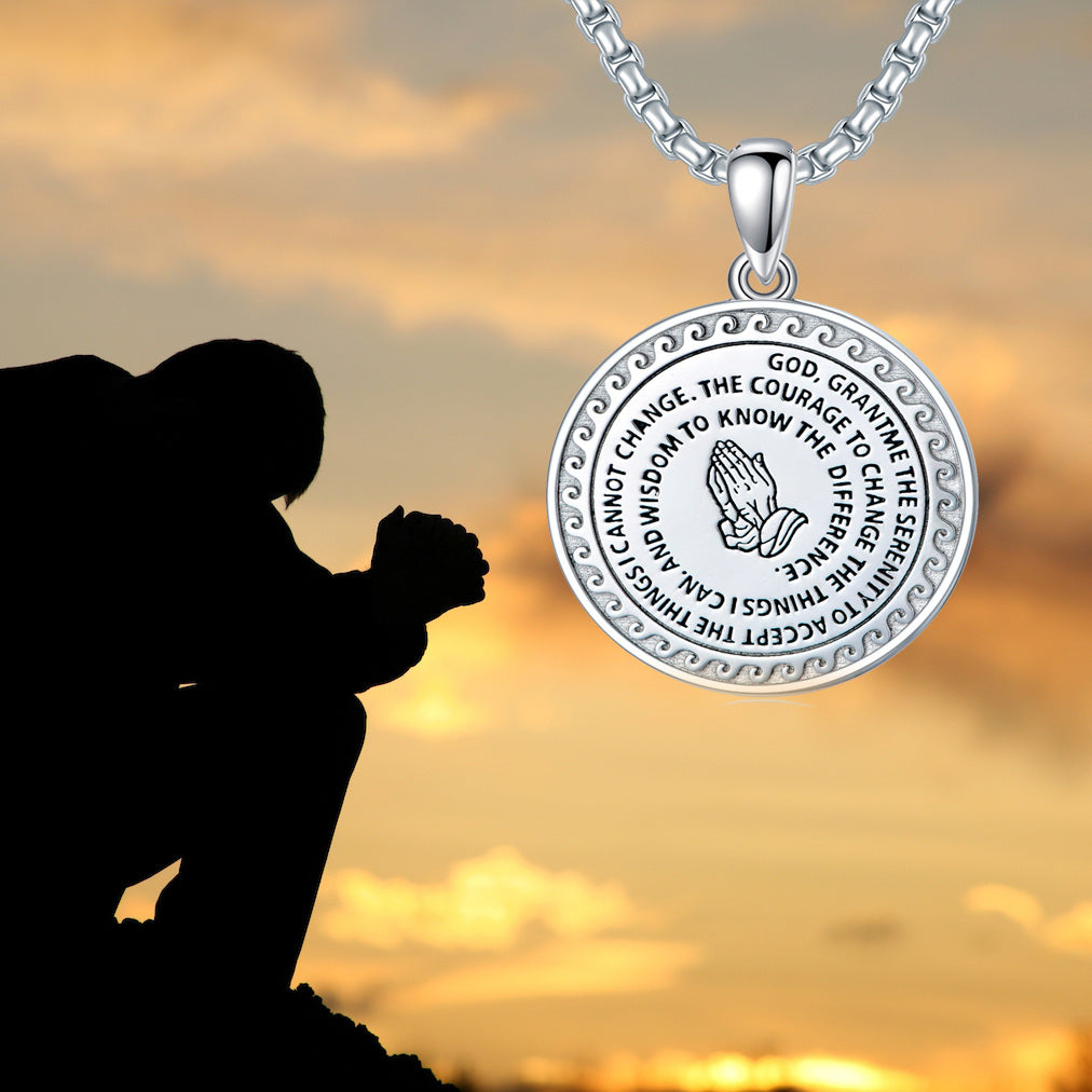 Sterling Silver Circle Coin Pendant Necklace