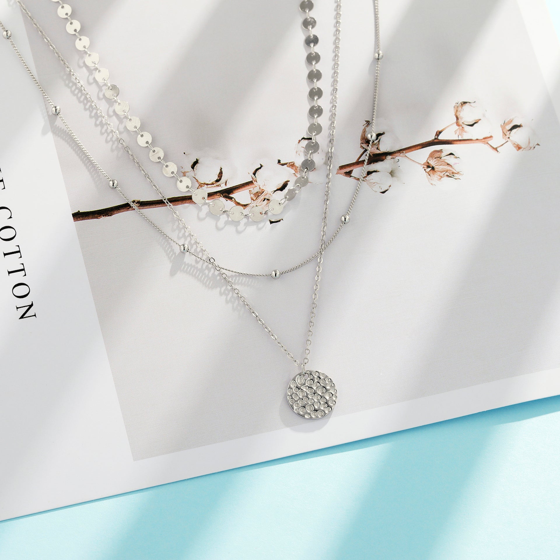 Sterling Silver Circle Layered Necklace