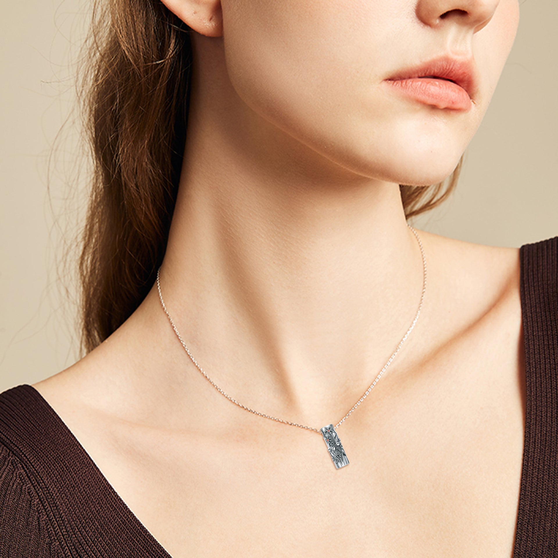 Sterling Silver Circular Shaped Cubic Zirconia Dragonfly Urn Necklace for Ashes