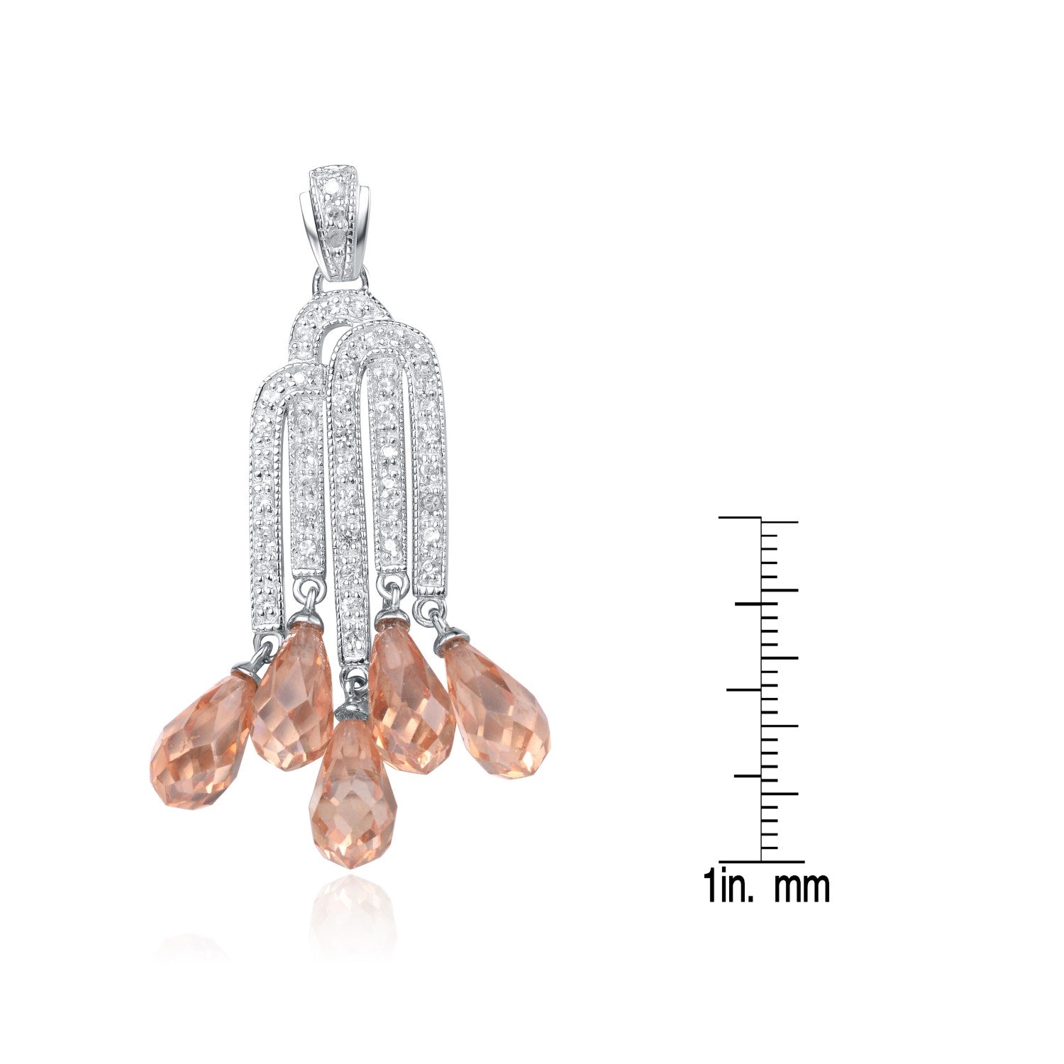 Sterling Silver Clear & Champagne Cubic Zirconia Earrings