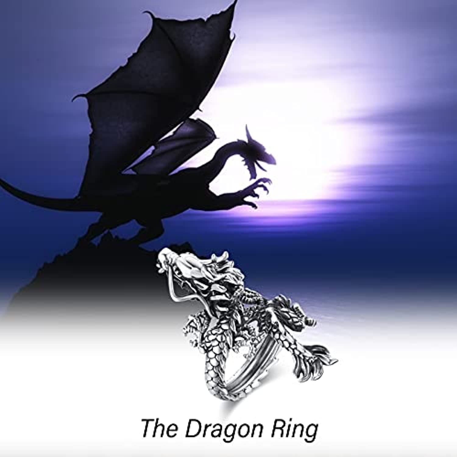 Sterling Silver Dragon Ring