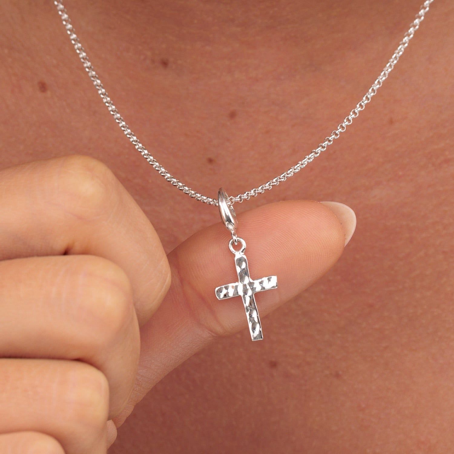 Sterling Silver Cross Charm Necklace