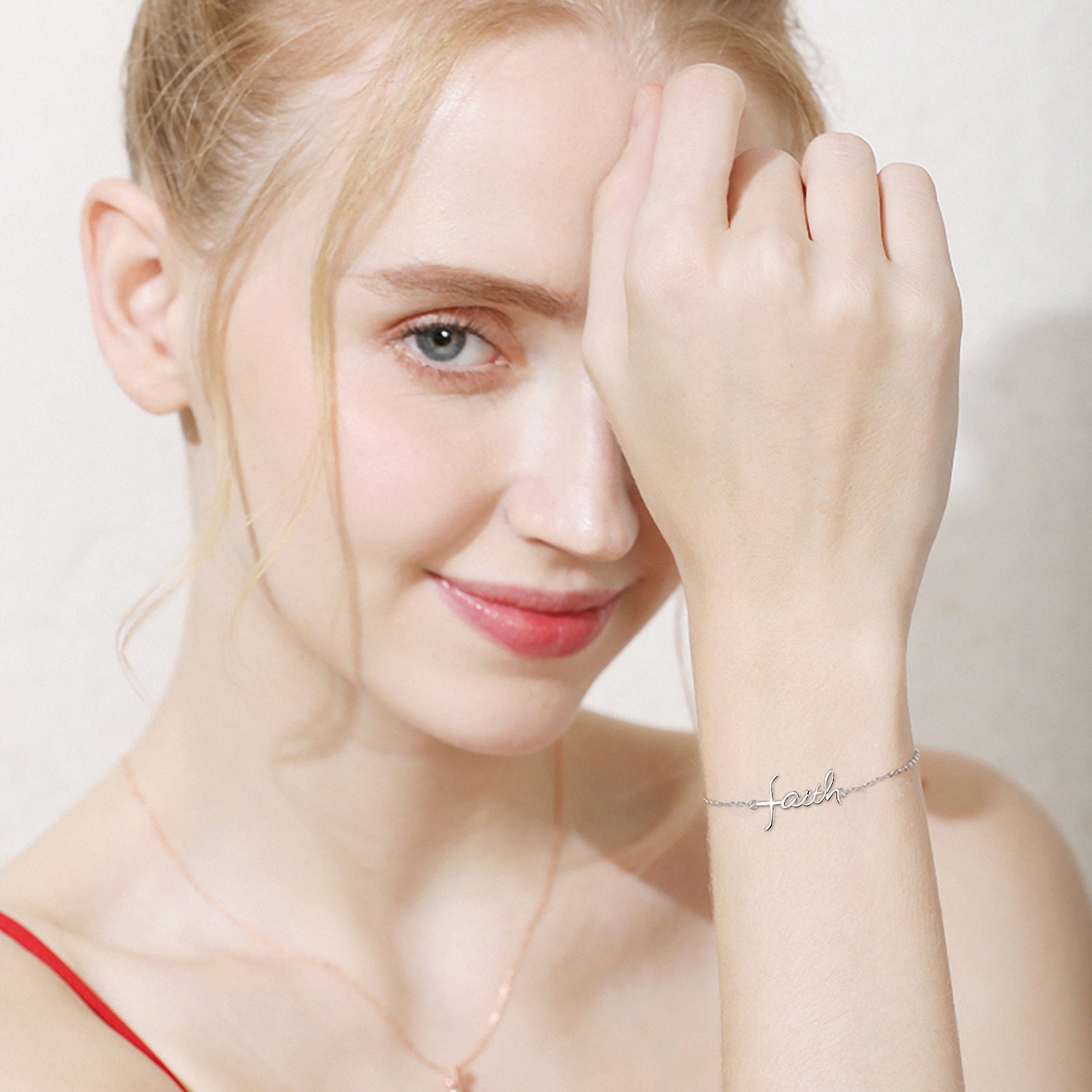 Sterling Silver Cross Knot Charm Bracelet