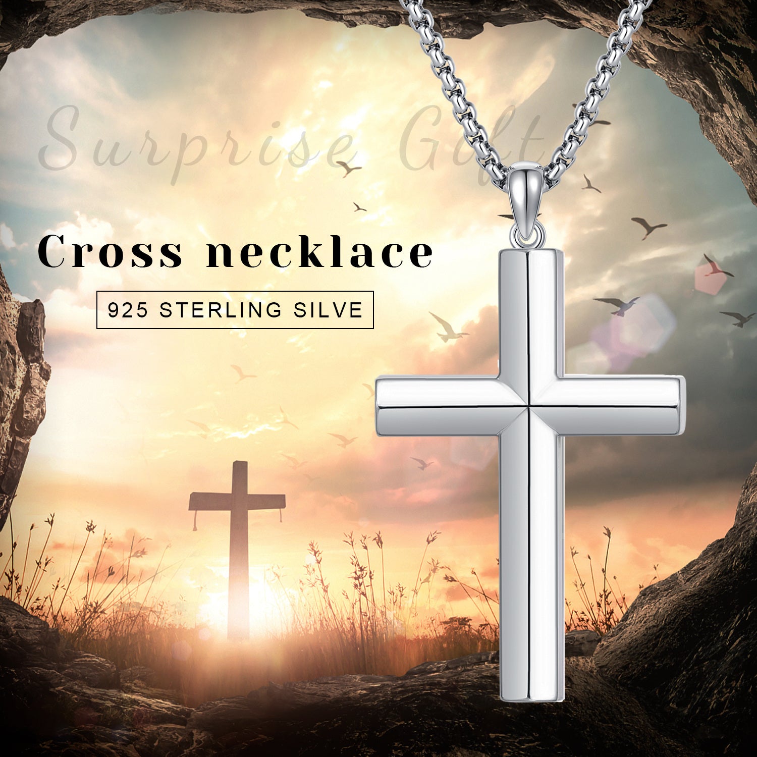 Sterling Silver Cross Pendant Necklace