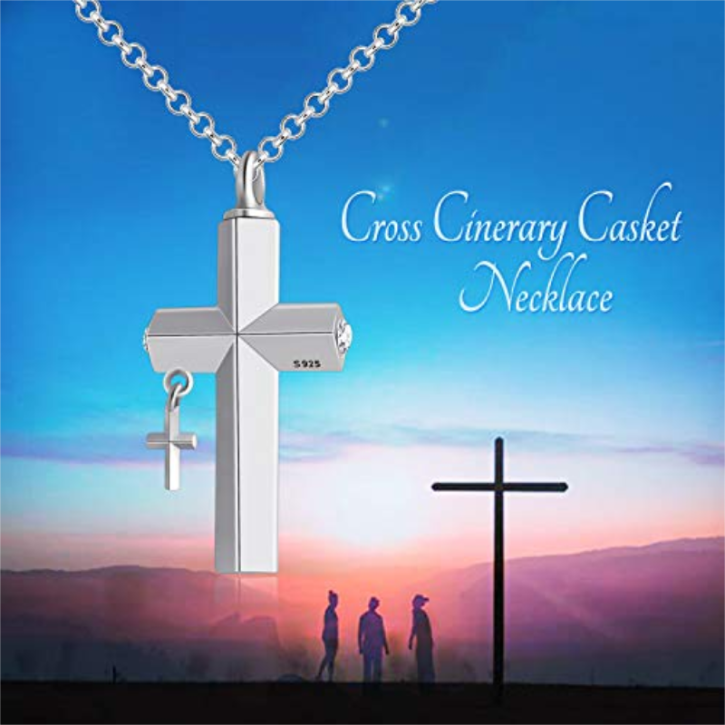 Sterling Silver Cross Urn Necklace For Ashes
