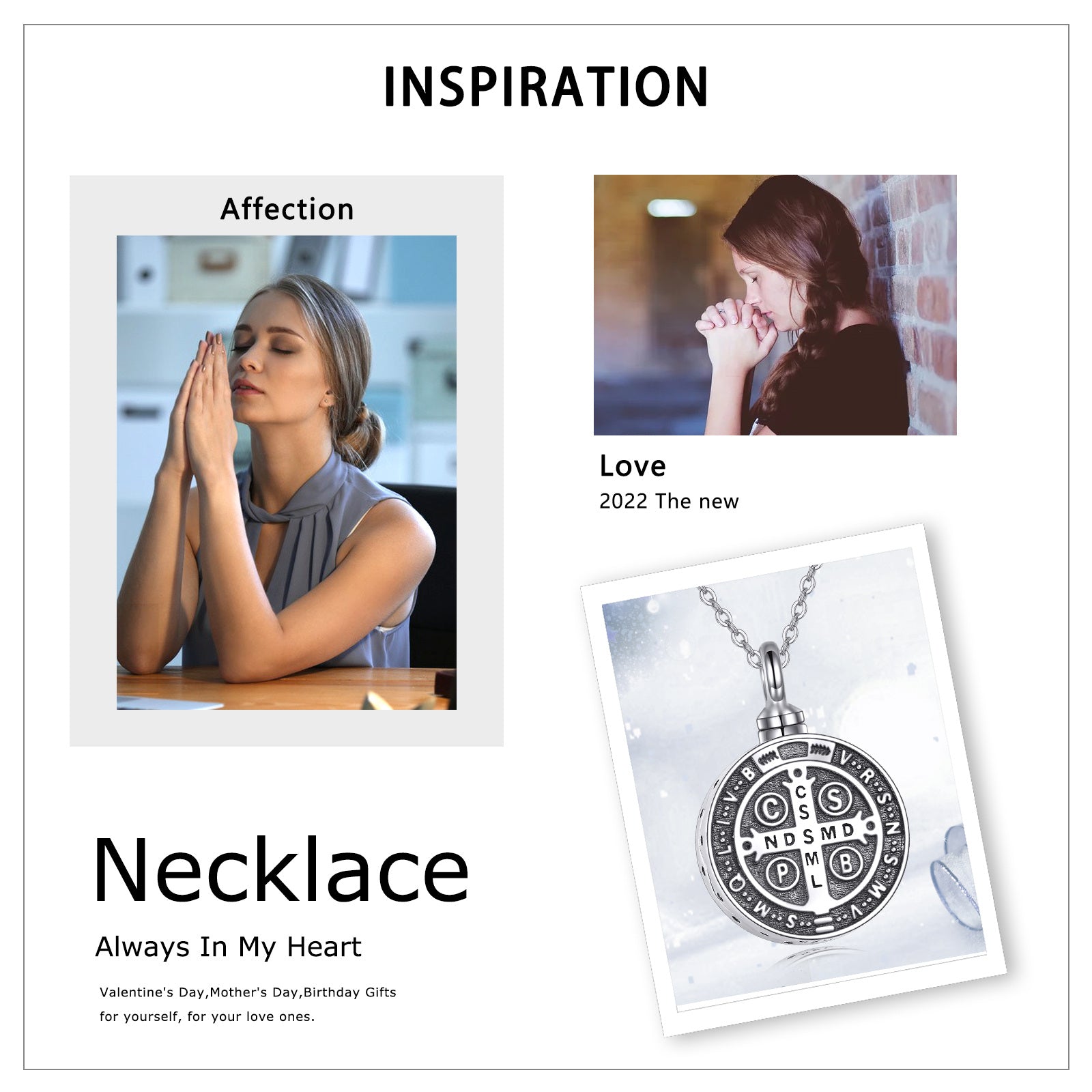 Sterling Silver Cross Urn Necklace for Ashes