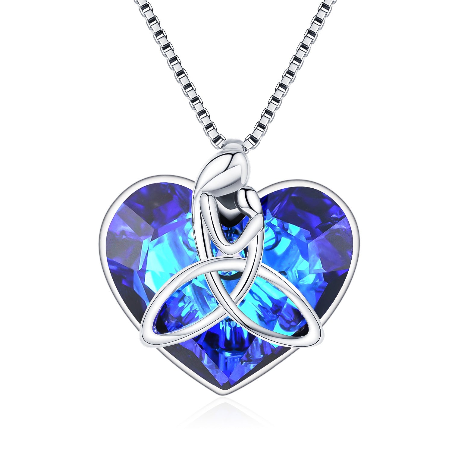 Sterling Silver Crystal Heart Pendant Necklace