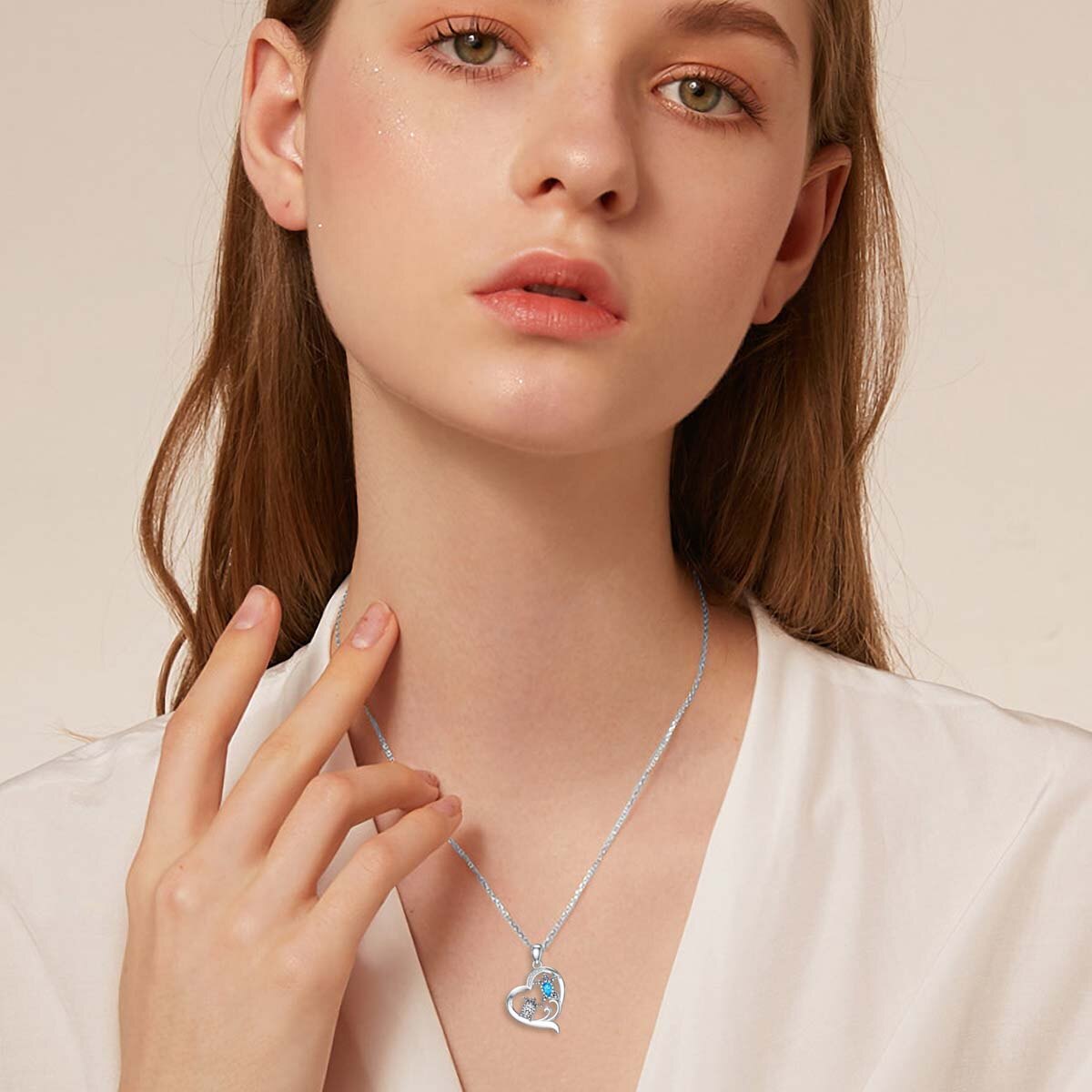 Sterling Silver Crystal Cubic Zirconia And Heart Topaz Sea Turtle Pendant Necklace For Women